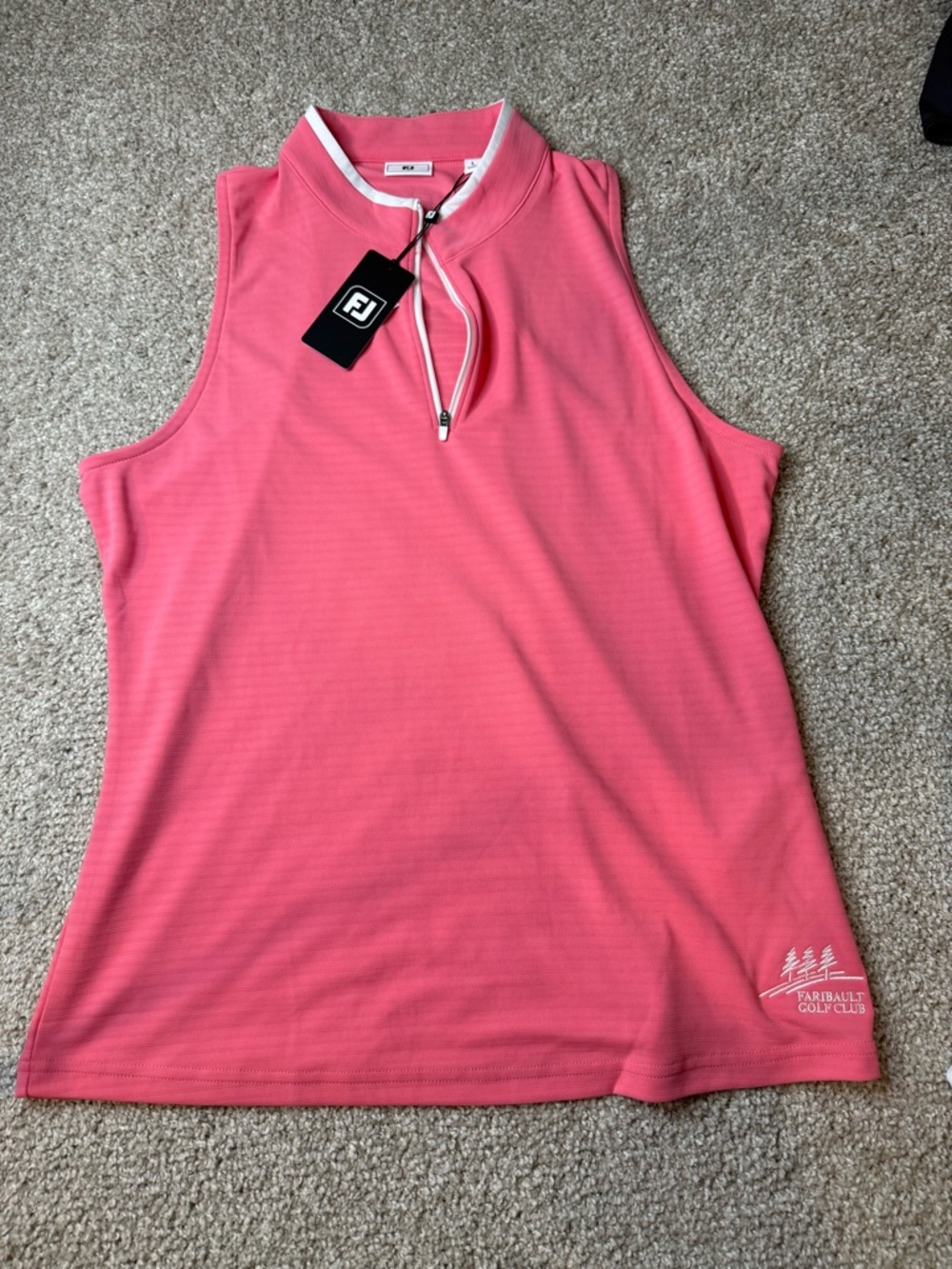 Women's FootJoy Sleeveless Zip Golf Top- Pink - Size Large - NWT